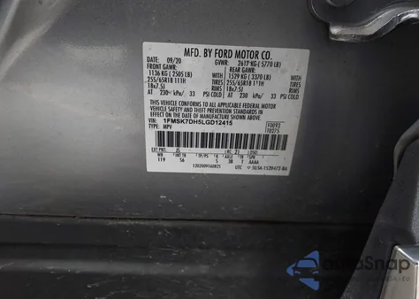 2020 Ford Explorer Xlt from USA, damaged, VIN 1FMSK7DH5LGD12415